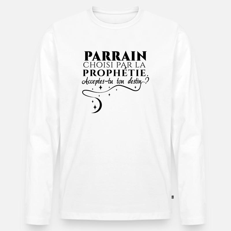 Pate durch Prophezeiung auserwählt - Männer Premium Bio Langarmshirt - Weiß