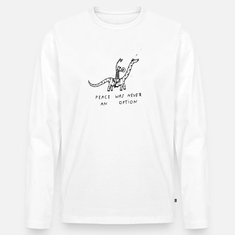 PEACE - Männer Premium Bio Langarmshirt - Weiß