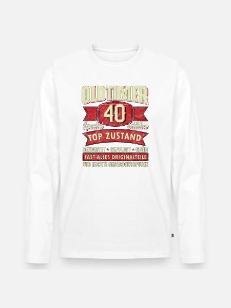 Oldtimer 40 Special Edition Top Zustand - Männer Premium Bio Langarmshirt - Weiß