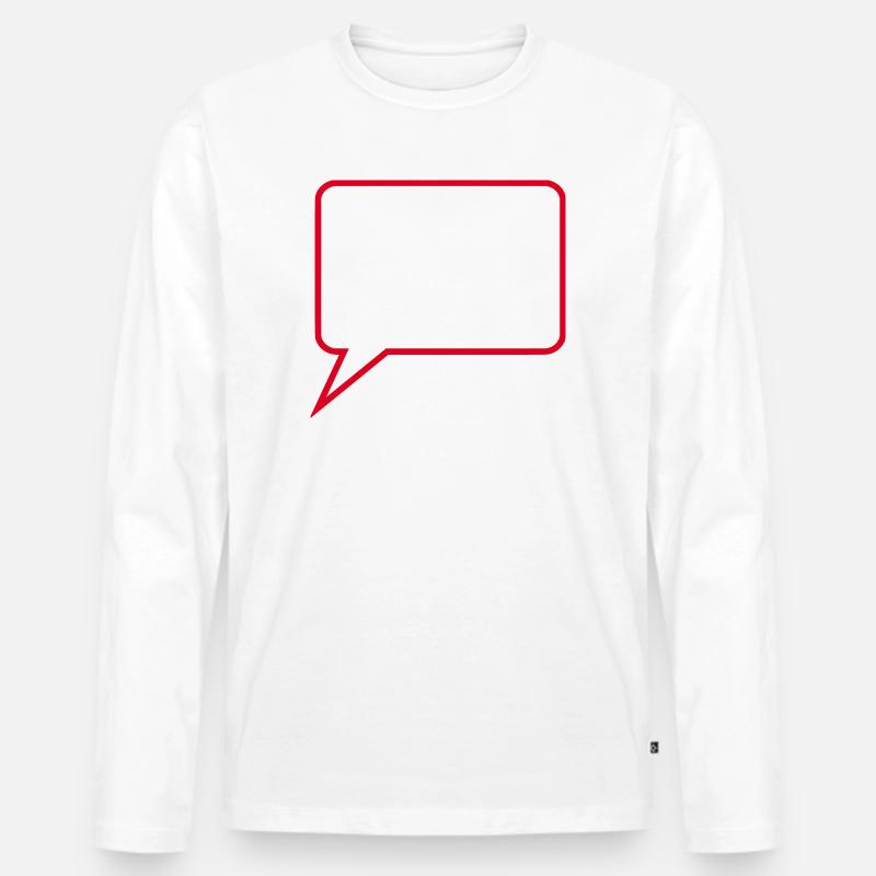 Sprechblase_Comic_rot2 - Männer Premium Bio Langarmshirt - Weiß