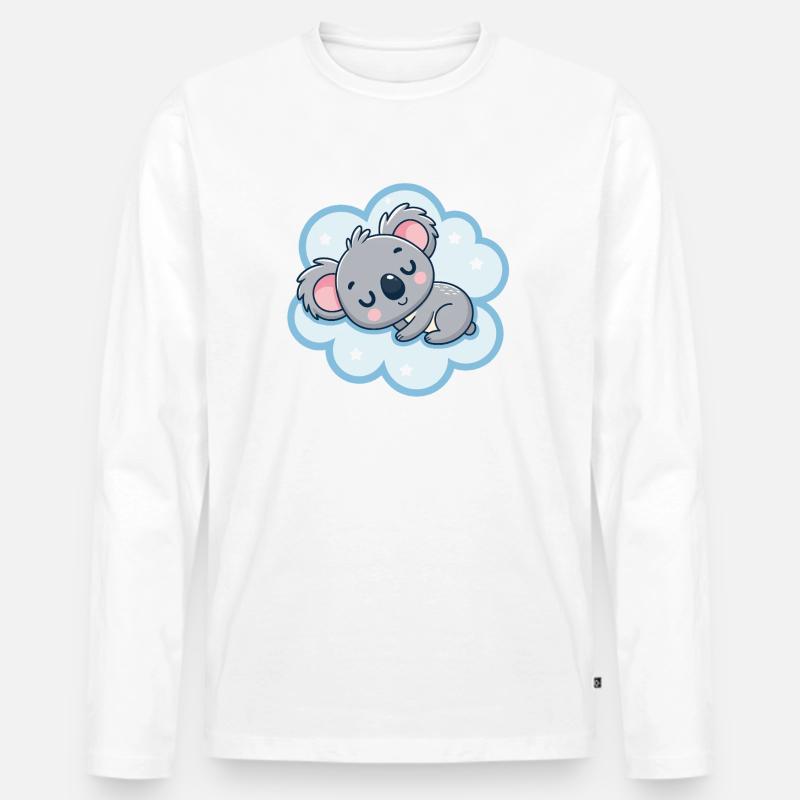 Koala-Traum auf Cloud - Männer Premium Bio Langarmshirt - Weiß