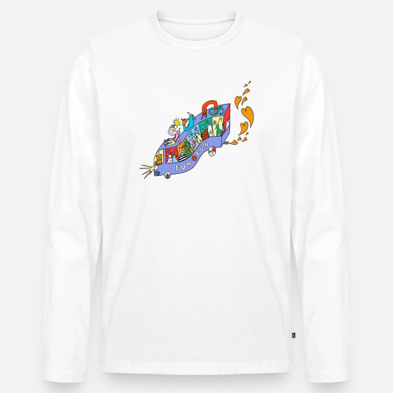 FUN_FUN_EXPRESS - Männer Premium Bio Langarmshirt - Weiß
