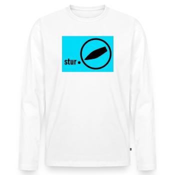Switched to stubborn - Men's Premium Organic Long Sleeve Shirt - white - Front - Nico (187cm)