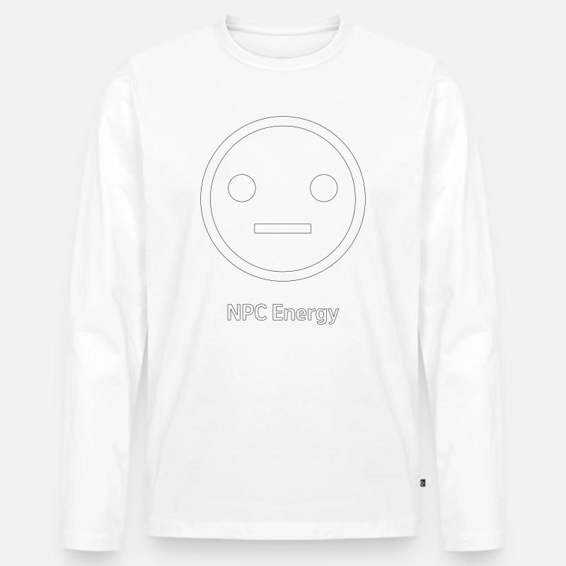 NPC ENERGY - Männer Premium Bio Langarmshirt - Weiß
