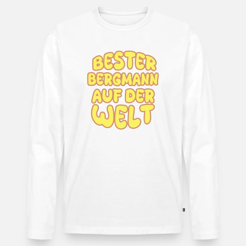 Berufung Bergmann - Männer Premium Bio Langarmshirt - Weiß