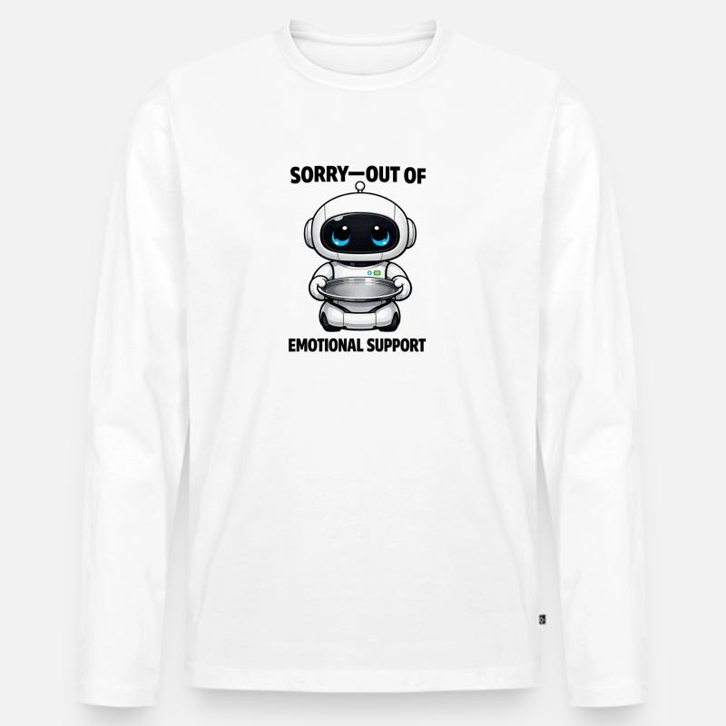 Snack Bot Küchenfreund - Männer Premium Bio Langarmshirt - Weiß