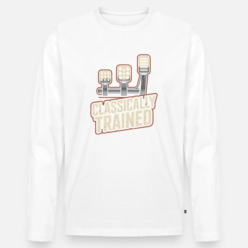 Classically Trained Petrolhead KFZ Mechaniker - Männer Premium Bio Langarmshirt - Weiß