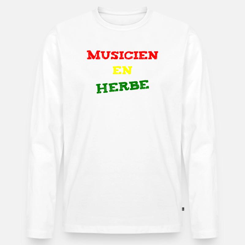 ANGEHENDER MUSIKER! (Reggae, Ska, Dub) - Männer Premium Bio Langarmshirt - Weiß