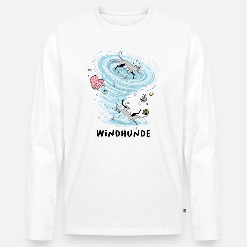 Windhunde - Männer Premium Bio Langarmshirt - Weiß