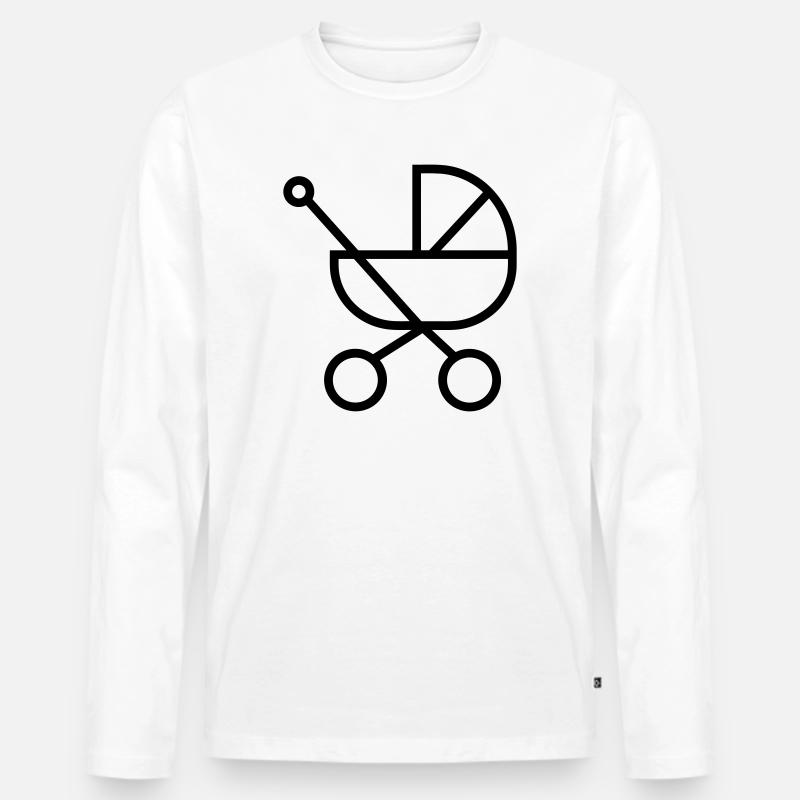 Kinderwagen - Männer Premium Bio Langarmshirt - Weiß