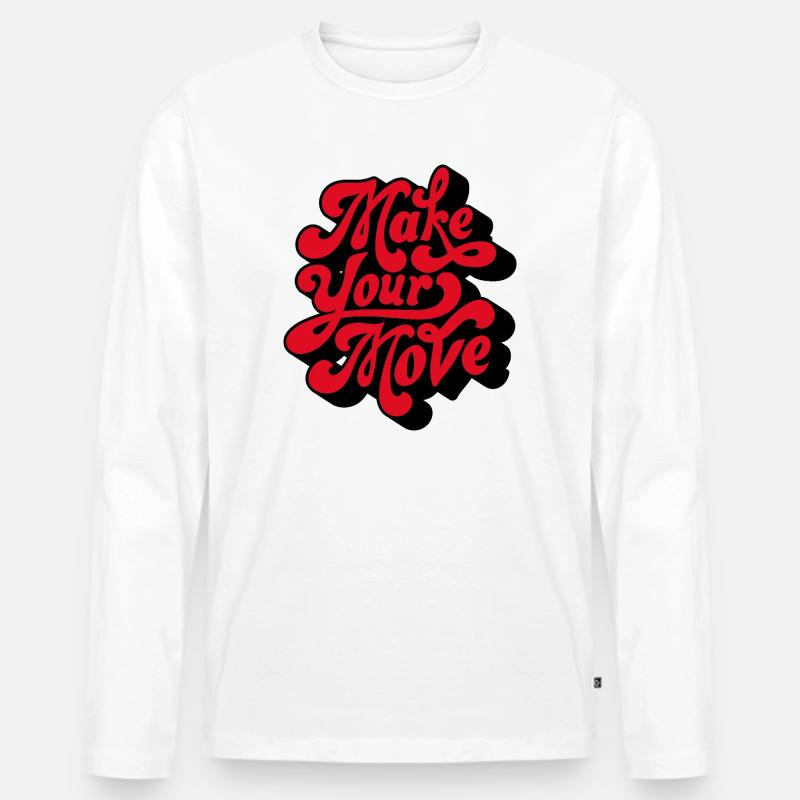 Make Your Love Retro Script - Männer Premium Bio Langarmshirt - Weiß