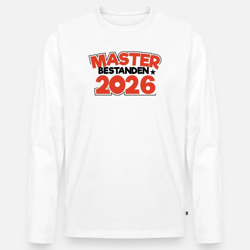 Master 2026 Masterabschluss Promotion Sponsion - Männer Premium Bio Langarmshirt - Weiß