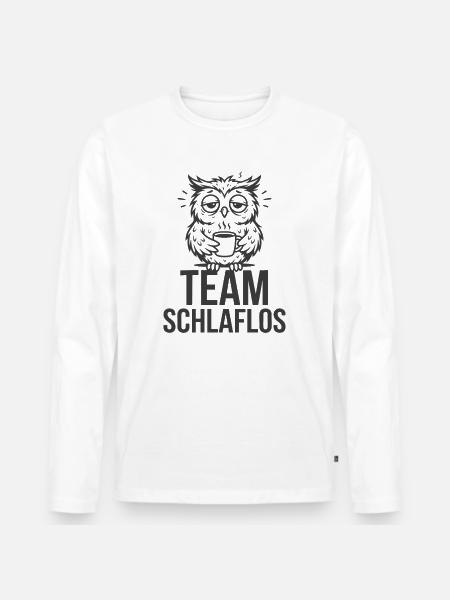 Team Sleepless – Tired Owl - Men's Premium Organic Long Sleeve Shirt - white
