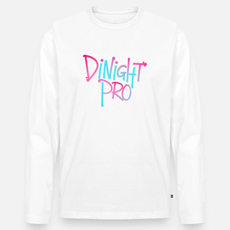 Dinight Pro Neon Gradient - Männer Premium Bio Langarmshirt - Weiß