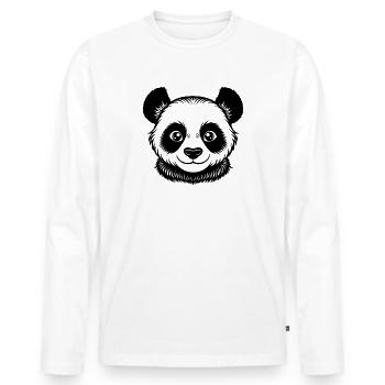 Visage de bébé panda - T-shirt manches longues Premium bio Homme - blanc - Devant - Nico (187cm)