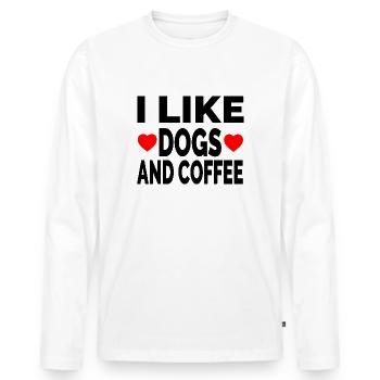 canine - T-shirt manches longues Premium bio Homme - blanc - Devant - Nico (187cm)