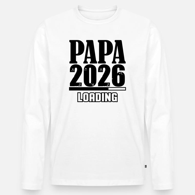 Papa 2026 Loading - Männer Premium Bio Langarmshirt - Weiß