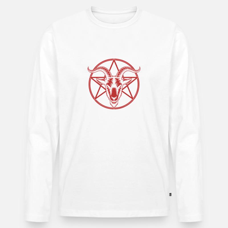 Nicht heute Jesus Goat Tee - Männer Premium Bio Langarmshirt - Weiß