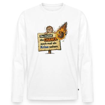 Opportunity as Crisis Saying Design - Men's Premium Organic Long Sleeve Shirt - white - Front - Nico (187cm)
