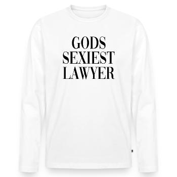 Avocat Juriste Drôle de remarque - T-shirt manches longues Premium bio Homme - blanc - Devant - Nico (187cm)