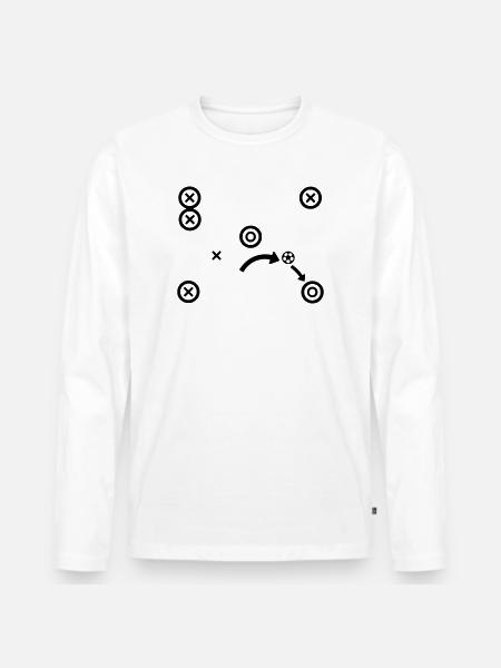 Soccer Tactics Coach Strategy Vector - Men's Premium Organic Long Sleeve Shirt - white