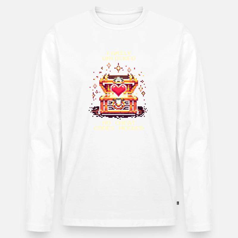 Familie freigeschaltet, ohne Cheats | Patchwork - Männer Premium Bio Langarmshirt - Weiß