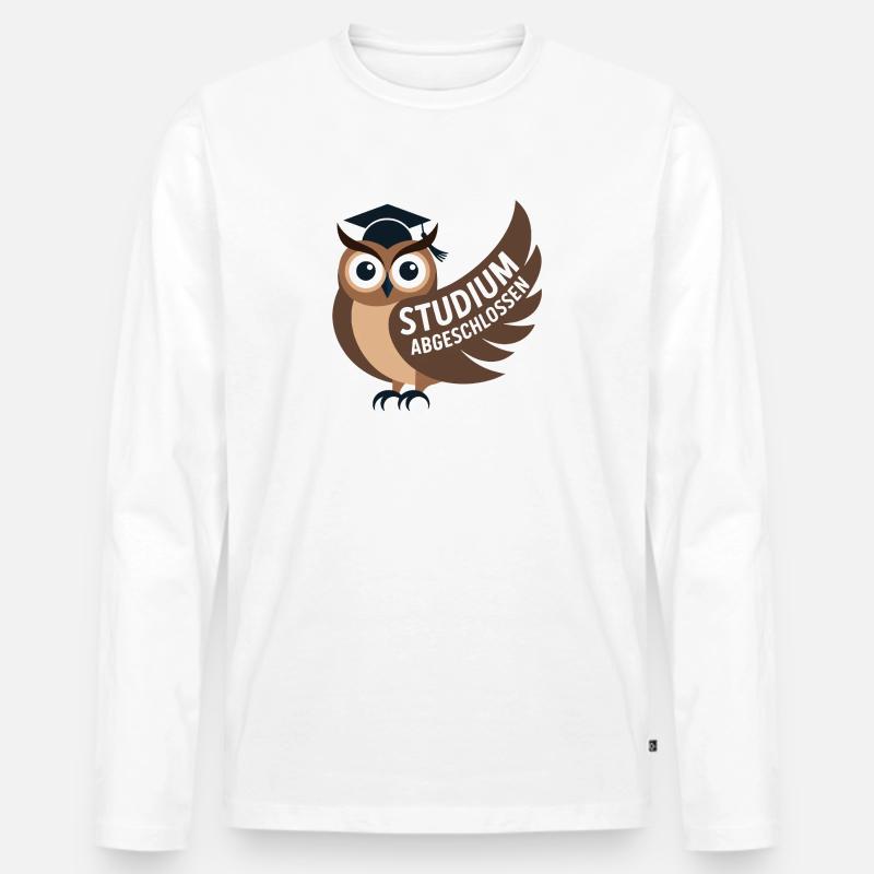 Eule - Studi completati - Maglia a manica lunga ecologica premium da uomo - bianco