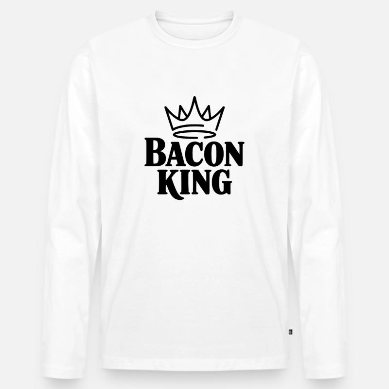 Bacon King - Men's Premium Organic Long Sleeve Shirt - white