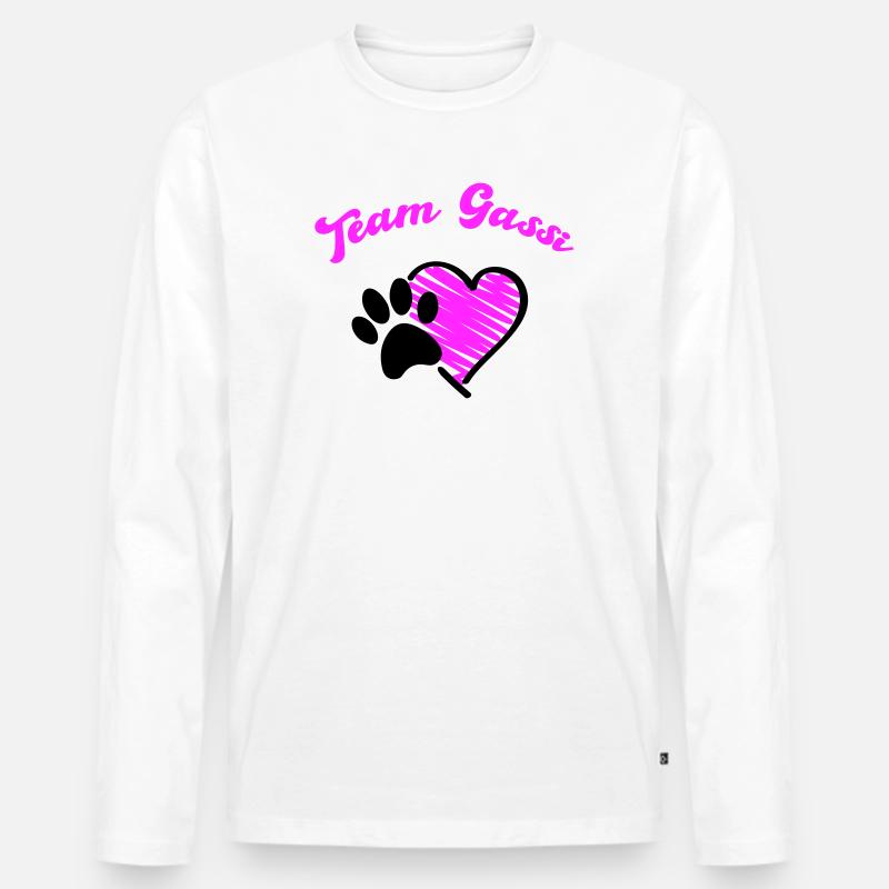 Team Gassi Hund Herz Liebe - Männer Premium Bio Langarmshirt - Weiß