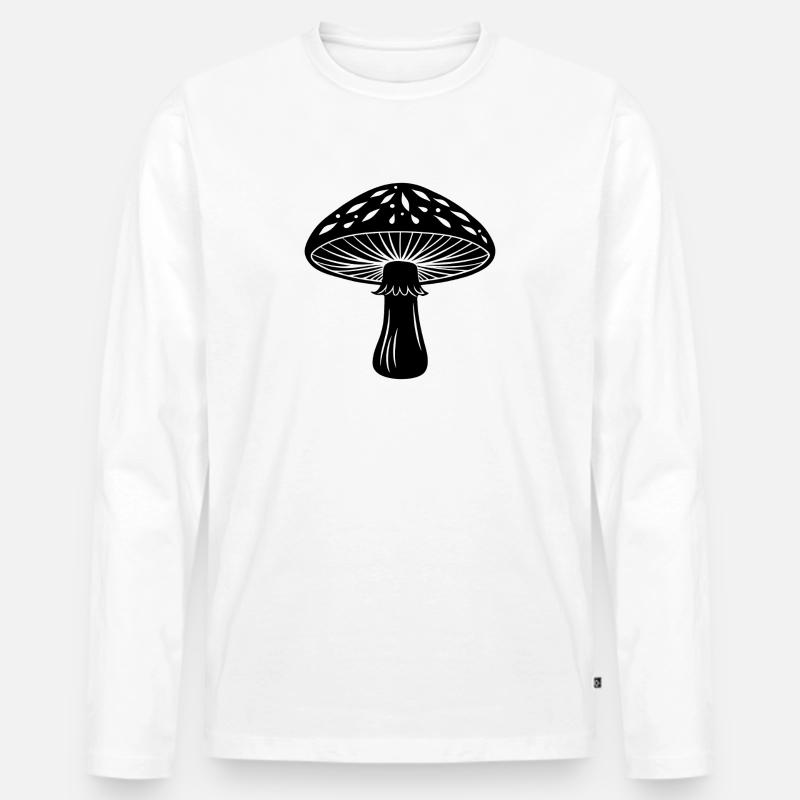 Pilz - Männer Premium Bio Langarmshirt - Weiß