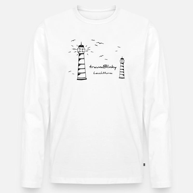 traumBlinky Leuchtturm - by heavenlygoods - Männer Premium Bio Langarmshirt - Weiß