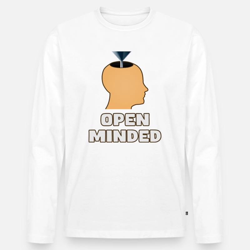 Open Minded - Offener Geist - Männer Premium Bio Langarmshirt - Weiß