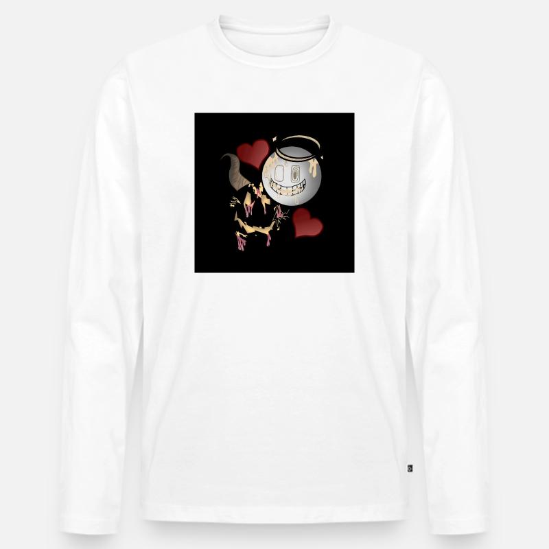 Engel und Teufel Design  - Männer Premium Bio Langarmshirt - Weiß