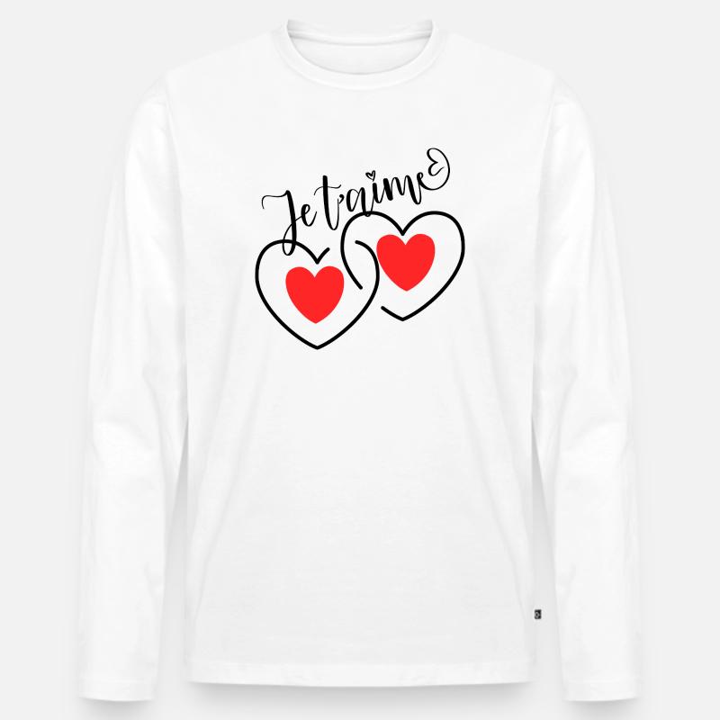 Ich liebe dich, verschlungene Herzen - Männer Premium Bio Langarmshirt - Weiß