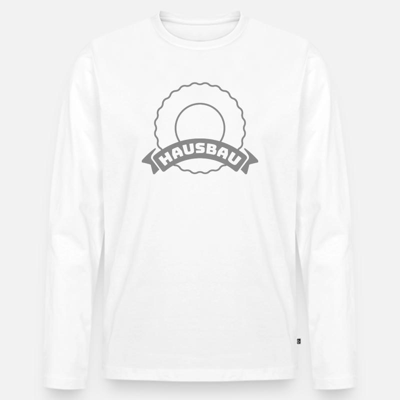 Team Hausbau Abzeichen Logo - Männer Premium Bio Langarmshirt - Weiß