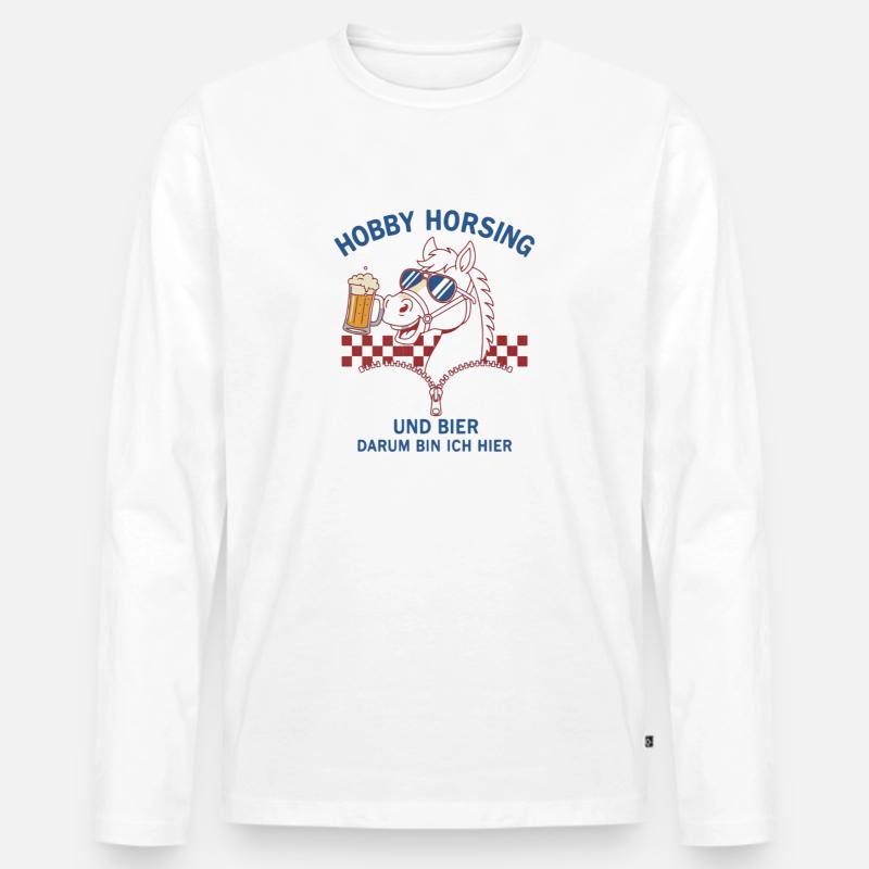 Hobby Horsing Bier Feier - Männer Premium Bio Langarmshirt - Weiß