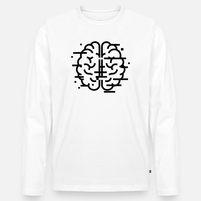 Digitales Gehirn KI Tech - Männer Premium Bio Langarmshirt - Weiß