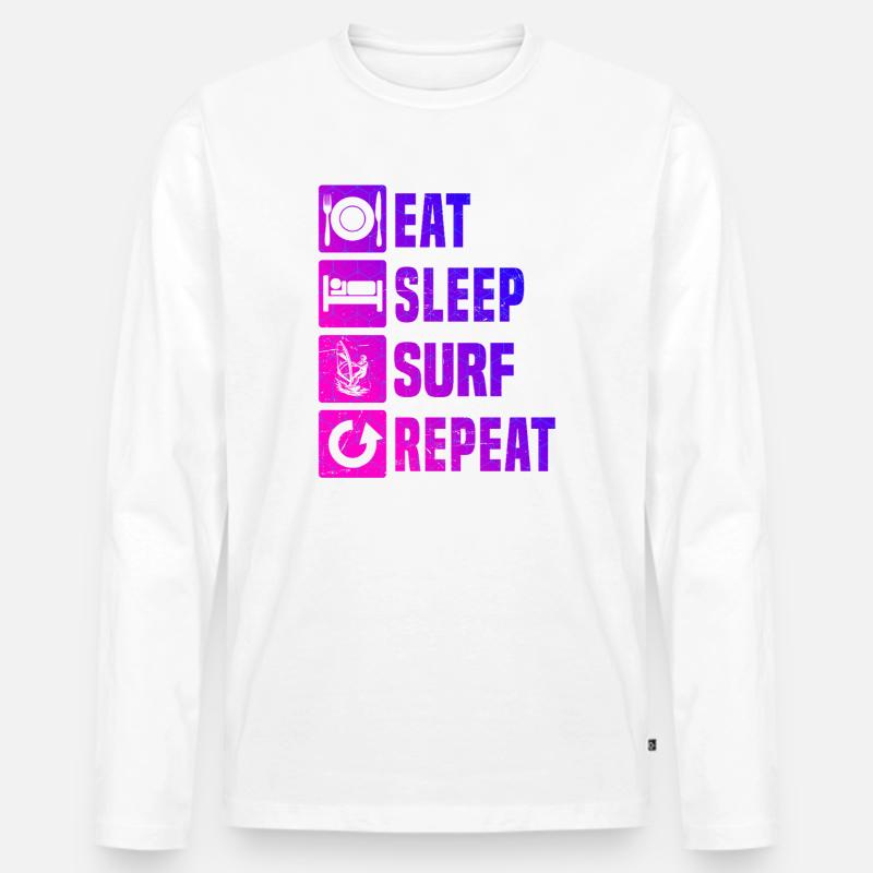 Windsurfing Fans aufgepasst schlichtes Statement - Männer Premium Bio Langarmshirt - Weiß