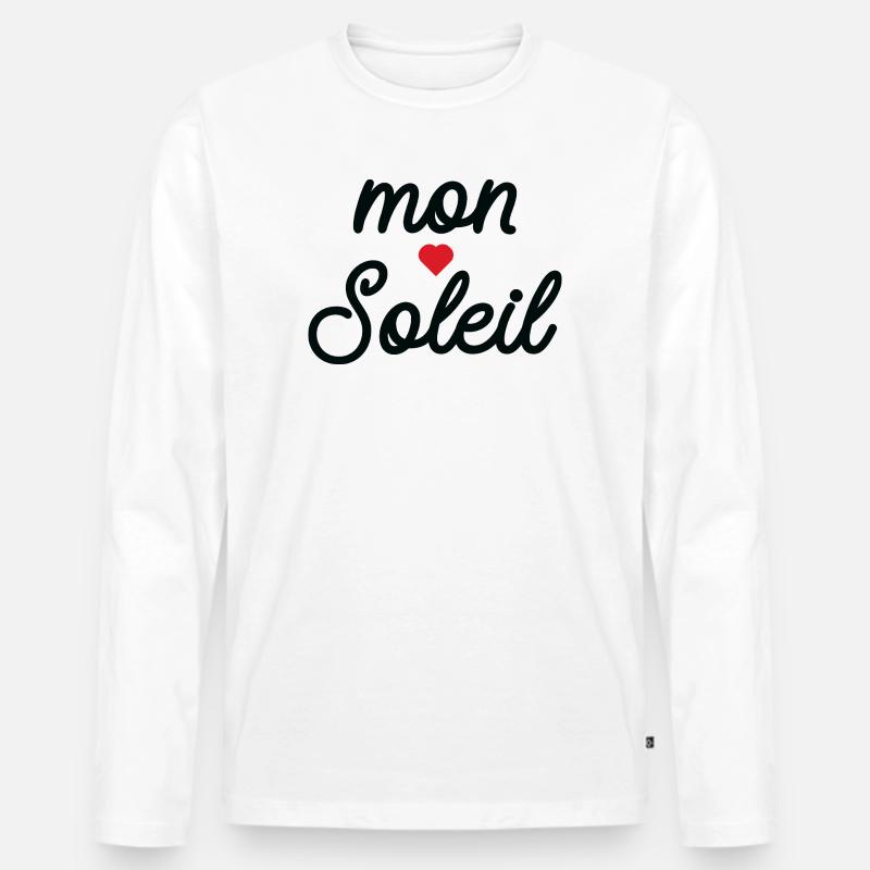 Mein Sonnenherz im Skript - Männer Premium Bio Langarmshirt - Weiß