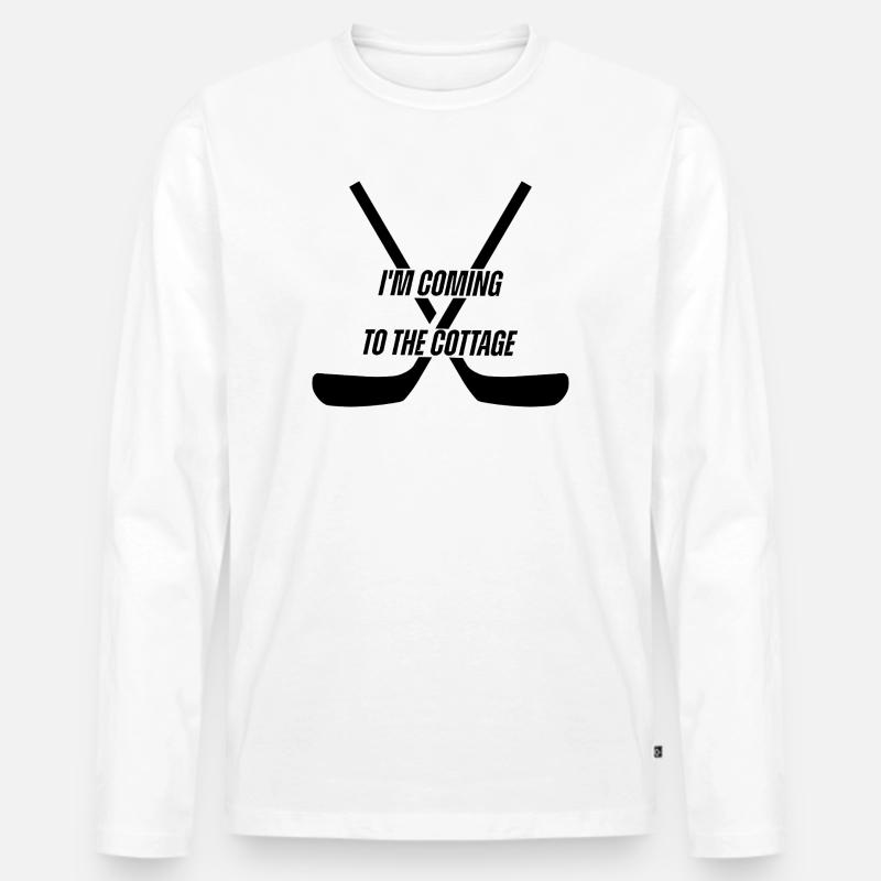 Das Häuschen - Männer Premium Bio Langarmshirt - Weiß