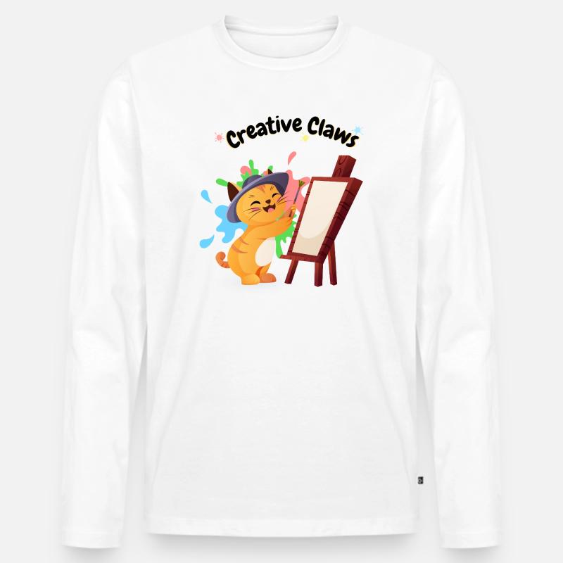 creative_claws - Männer Premium Bio Langarmshirt - Weiß