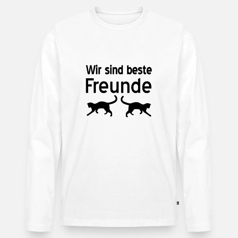 Katzen - Männer Premium Bio Langarmshirt - Weiß