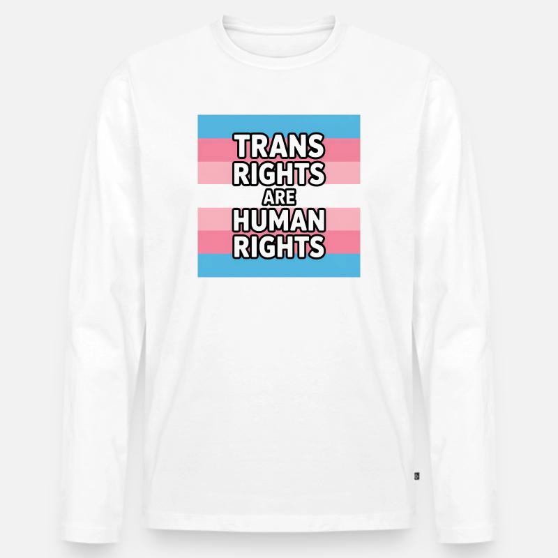 Trans-Rechte sind Menschenrechte – Pride Tee - Männer Premium Bio Langarmshirt - Weiß