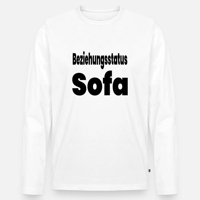 Sofa - Männer Premium Bio Langarmshirt - Weiß