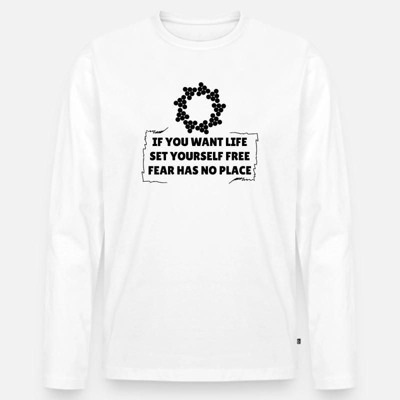 Fear Has No Place - Männer Premium Bio Langarmshirt - Weiß