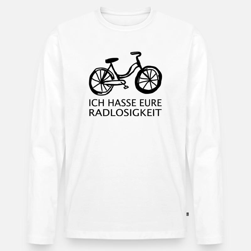 Ich hasse eure Radlosigkeit - Männer Premium Bio Langarmshirt - Weiß