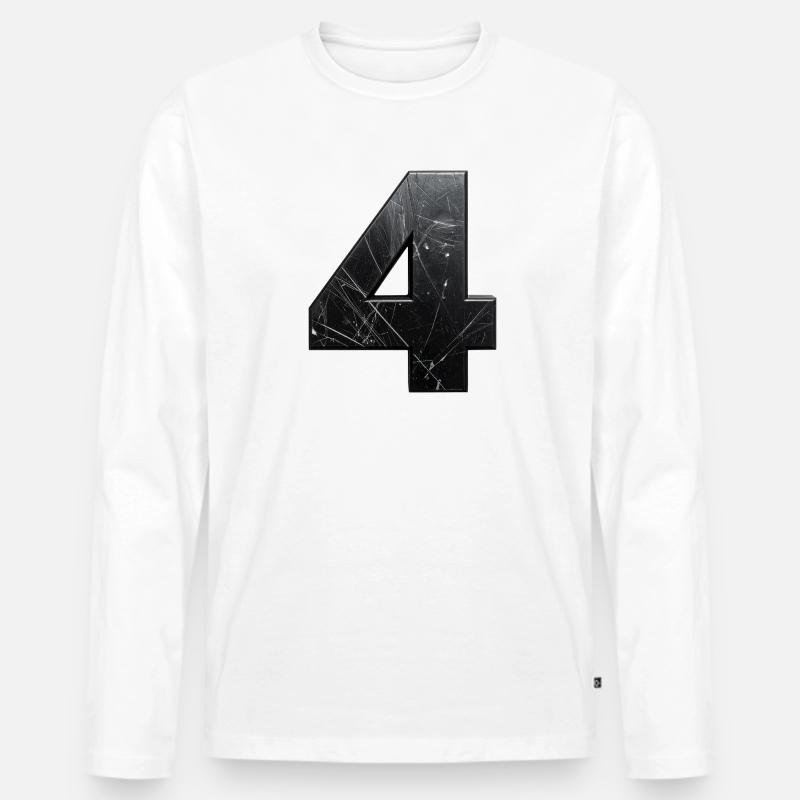 Vierer Metallkratzer Textur - Männer Premium Bio Langarmshirt - Weiß