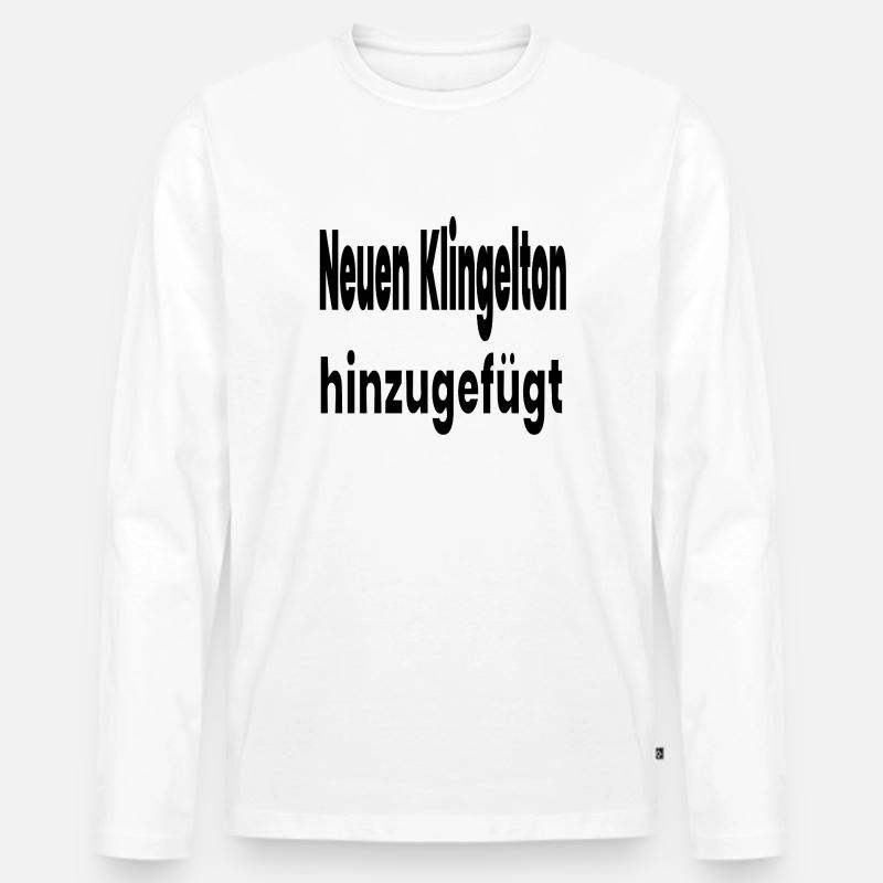 Klingelton - Männer Premium Bio Langarmshirt - Weiß