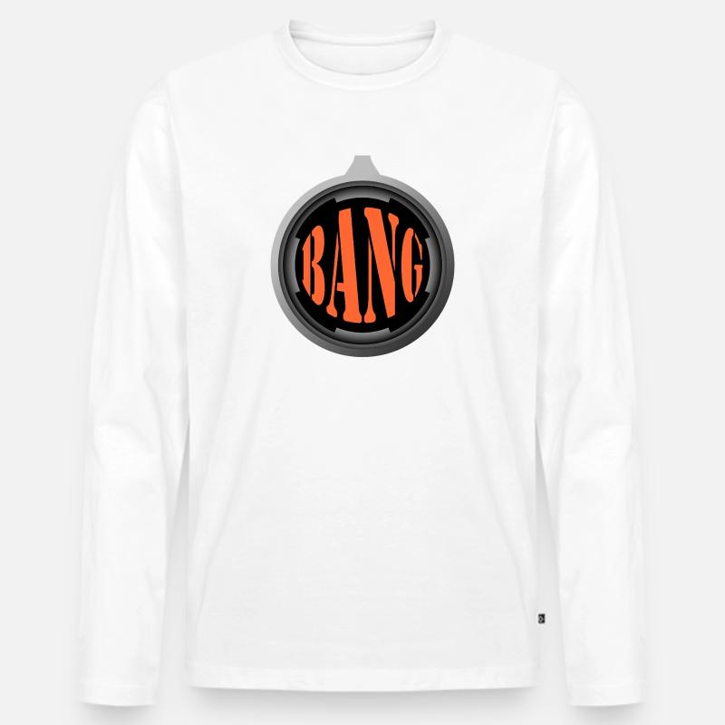 Bang – Explosiv Comicstil - Männer Premium Bio Langarmshirt - Weiß