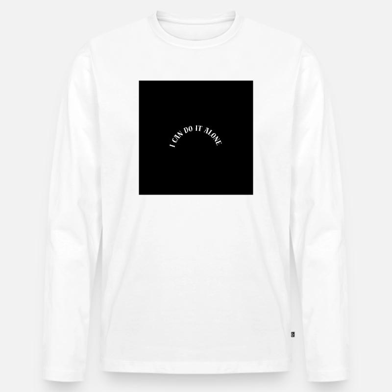 Ich schaffe das alleine - Männer Premium Bio Langarmshirt - Weiß